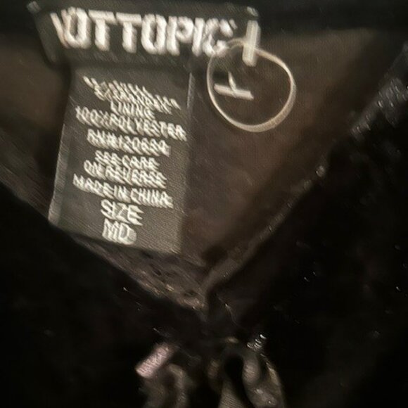 Hot Topic Black Velvet Slip Dress with Lace and Coffin Charm - Picture 6 of 6